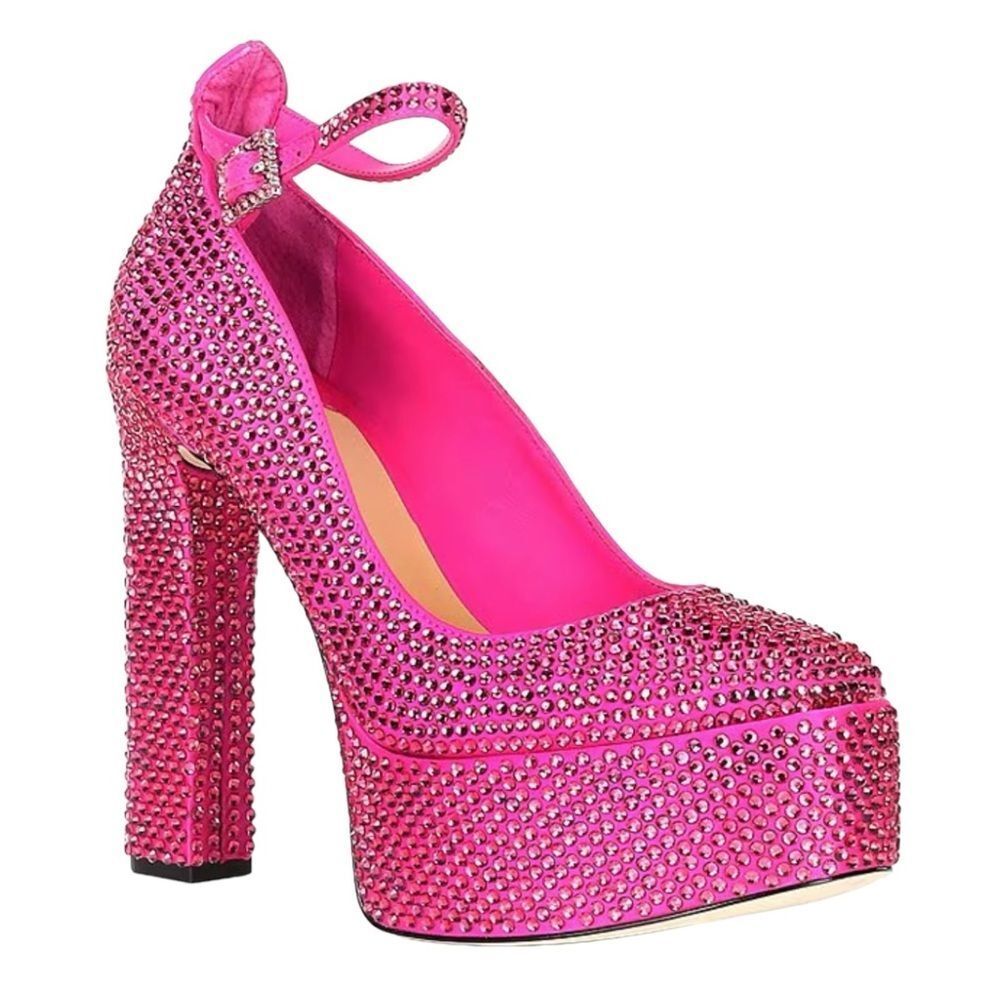 🌟 Antonio Melani x Breast Cancer Awareness HOTFIX Rhinestone Platform Pump